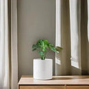 Docrin Ceramic Planters Indoor, 8 Inch Plant Pots with Drainage Holes for Home/Office - White Honeycomb by GreenHaven Gardens