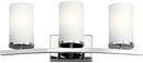 Kichler Crosby 23" Vanity Light in Chrome, 3-Light Contemporary Bathroom Light with Satin Etched Cased Opal Glass, (23" L x 8.75" H), 45497CH by CozyNest Decor