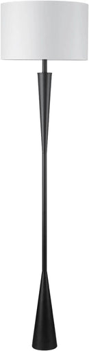 Globe Electric 67224 70" Floor Lamp, Matte Black Finish, White Fabric Shade, Modern Tapered Frame, E26 Base, Contemporary Living Room and Bedroom Lighting by CozyNest Decor