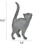 Newman House Studio Garden-Statues Cat-Figurines Home Garden Decor - Farmhouse Backyard Polyresin Kitten 7.6L x 4W x 14.5H inch by GreenHaven Gardens