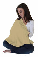 LK Baby Infinity Nursing Scarf Breastfeeding Cover Ultra Soft Premium Jersey Polyester- 100% AZO free and Safe for Baby (Natural Beige) by TinyTreasures Baby Boutique