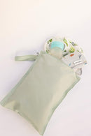 Tiny Twinkle Mess proof Waterproof Wet Dry Bag,2pk Reusable Wet Bags for Swimsuits&Baby Clothes,Leakproof Wet Bag,Waterproof Bag for Travel&Diaper bag,Wet Bags for Baby (Sage, Charcoal) by TinyTreasures Baby Boutique