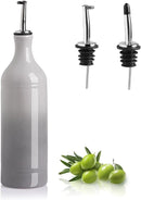 Sweejar Large Ceramic Olive Oil Dispenser Bottle, Opaque Oil Cruet Protects Oil to Reduce Oxidation, Storage Oil, Vinegar, Soy Sauce & Other Liquids, Pack of 1, 24 Fl Oz (Gradient Fog Gray) by CozyNest Decor