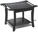 Zhuoyue Bamboo Shower Stool Bench Waterproof with Storage Shelf for Shaving Legs or Spa Bath Seat in Bathroom & Inside Shower for Adults Seniors Elderly (24 x 13.4 x 18.5 inches+Black) by TinyTreasures Baby Boutique