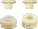 1" Female ABS Bulkhead Fitting, Plastic Water Tank Connector Adapter Fitting with Plugs for Outdoor rain Barrel Garden Hose Adapter Spigot kit Water Tank Gallon Drain Bucket(Set of 2) by GreenHaven Gardens