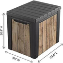 Outdoor Storage Box, Wood-Look Resin Deck Container, Indoor/Outdoor Storage, Ash Wood Brown (30 Gallon) by CozyNest Decor