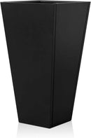 Tall Black Planter Tapered Metal Modern Flower Plant Pot Black Square Galvanized Steel Planter 30In Indoor Outdoor for Front Porch Garden Patio Grande Plant Tree Commercial Residential Heavy Duty by CozyNest Decor