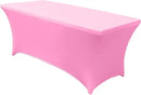 ABCCANOPY 6 FT Spandex Table Cover Stretch Fitted Wrinkle Resistant Tablecloth Reuse for Rectangular Folding Table Patry Event Wedding Banquet Protector Pink by CozyNest Decor
