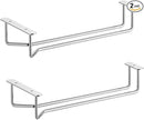 Soro Essentials- 10" Glass Hanging Stemware Rack Chrome Plated Set of 2- Wine Glass Hangers Under Shelf Cabinet Wire Wine Holder Storage Hanger for Cabinet Kitchen Bar or Home by CozyNest Decor