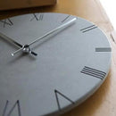 Stephanie Imports Modern Minimalist Concrete Hiding Gray Silent Wall Clock (Roman Numerals) by CozyNest Decor