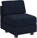 Belffin Modular Sofa Middle Module with Storage Accent Armless Chair for Modular Sectional Sofa Couch Velvet Blue by CozyNest Decor