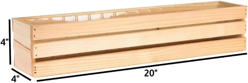20" Rectangular Rustic Wood Planter with Plastic Liner l Rustic Barn Wood l Wine Crate Style, Home and Wedding Decorations, Garden Ornaments (20x4 Wine Crate Set of 2, Rose Wood), photo 7 of 7