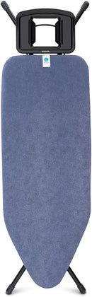 Brabantia Size C Ironing Board (49x18 in) 7 Height Options, Solid Steam Iron Rest Holder (Denim Blue) Non-Slip Feet, Anti-Collapse Child Locks by CozyNest Decor