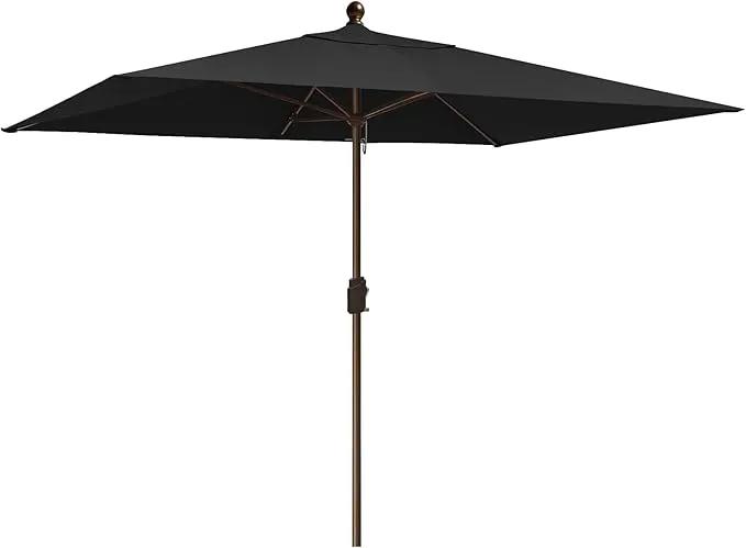 EliteShade USA 10-Year-Non-Fading 6.5x10FT Rectangular Market Umbrella Patio Umbrella Outdoor Table Umbrella with Ventilation, Black, photo 5 of 8