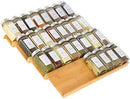 Spice Drawer Organzier,4 Tiers Bamboo Spice Rack Tray Insert for Cabinet Drawer Countertop, Kitchen Seasoning Storage Drawer Organization,14.57" Wide x 15.8" Deep （Hold UP To 32 Jars by CozyNest Decor