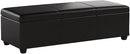 BELLEZE 47 Inch Storage Ottoman, Faux Leather Storage Bench Bedroom Bench with Safety Close Hinge, Ottoman with Storage for Living Room, Entryway, Hallway, Foot Rest, Support 300lbs - Brown by CozyNest Decor