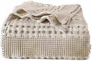 PHF 100% Cotton Waffle Weave Blanket Queen Size, Soft Lightweight Breathable Cozy Summer Blankets for Bed, Luxury Aesthetic Woven Bedding for Home Decor, 90"x90", Oatmeal by CozyNest Decor