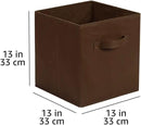 Amazon Basics Cube Organizer Storage Bins Handles, Collapsible Fabric, Pack of 6, 13"x13"x13", Brown by CozyNest Decor