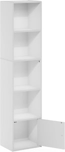Furinno Luder Shelf Bookcase with 1 Door Storage Cabinet, White by TinyTreasures Baby Boutique