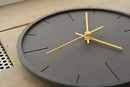 Stephanie Imports Modern Minimalist Dark Concrete Silent Wall Clock (Yellow Hands) by CozyNest Decor