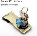 2 Packs Keyed Hasp Locks Twist Knob Keyed Locking Hasp for Small Doors, Cabinets and More,Stainless Steel Steel, Hasp Lock Catch Latch Safety Lock Door Lock with Keys (4inch, Bronze) by TinyTreasures Baby Boutique