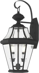 Livex Lighting 2261-91 Georgetown 2 Light Outdoor Wall Lantern, Brushed Nickel by GreenHaven Gardens