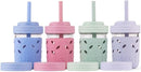 Elk and Friends Kids & Toddler Cups | The Original Glass Mason jars 8 oz with Silicone Sleeves & Silicone Straws with Stoppers | Smoothie Cups | Spill Proof Sippy Cups for Toddlers | 4 Pack by TinyTreasures Baby Boutique