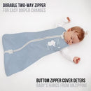 Baby Sleep Sack 1.0 TOG, Organic Cotton Baby Wearable Blanket with Two-Way Zipper, Swaddle Transition Baby Sleeping Bag, All-Season Sleep Sack for Newborn Infant Toddler Boy Girl, 6-12 Months, 1-Pack by TinyTreasures Baby Boutique