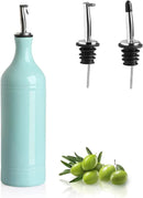 Sweejar Large Ceramic Olive Oil Dispenser Bottle, Opaque Oil Cruet Protects Oil to Reduce Oxidation, Suitable for Storage Oil, Vinegar, Soy Sauce & Other Liquids, Pack of 1, 24 Fl Oz (Turquoise) by CozyNest Decor