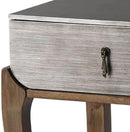 COSIEST Rustic Nightstand, 2-Tier Farmhouse Bedside Table, Wood Accent End Table with Storage Drawer and Open Display Shelf for Bedroom Nursery Living Room (Black & Silver) by CozyNest Decor