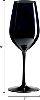 Double Blind Black Wine Glasses, Made in Europe, Set of 4, Voted Best Wine Gift 2024 by Food & Wine Magazine,16 Oz, 100% Lead-Free Crystal, Gift-Boxed by CozyNest Decor
