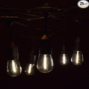 Hometown Evolution, Inc. 50 Foot E26 LED Outdoor Commercial String Lights with 25 Suspended Sockets and S14 LED Filament 1 Watt Bulbs by CozyNest Decor