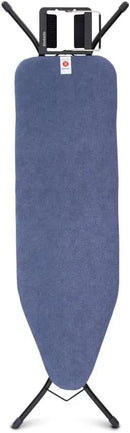 Brabantia Size B Ironing Board (49x15 in) 7 Height Options, Adjustable Steam Iron Rest Holder (Denim Blue) Non-Slip Feet, Anti-Collapse Child Locks by CozyNest Decor