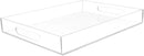 Clear Acrylic Serving Tray for Vanity, Bathroom, Outdoor, Food and Décor with Handles (Rectangle, Small) by CozyNest Decor