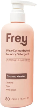 FREY Concentrated Liquid Laundry Detergent | Formulated for Sensitive Skin & HE Washers | Removes Stains Effectively | 50 Loads per Bottle (1-pack Jasmine Meadow) by CozyNest Decor