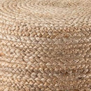Jute Pouf Ottoman | Footrest Pouf | Hand Braided - Round Boho Pouffe - for Living Room, Bedroom, Nursery (18"x18"x12") Ivory by CozyNest Decor
