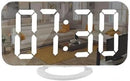SZELAM Digital Clock Large Display, LED Electric Alarm Clocks Mirror Surface for Makeup with Diming Mode, 3 Levels Brightness, Dual USB Ports Modern Decoration for Home Bedroom Decor-White (001) by CozyNest Decor