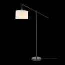 GLOBE Electric 67525 Avellino 66" Floor Lamp, Matte Black, White Linen Shade, Stepless Rotary Dimmer Switch on Socket by CozyNest Decor