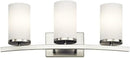 Kichler Crosby 23" Vanity Light in Brushed Nickel, 3-Light Contemporary Bathroom Light with Satin Etched Cased Opal Glass, (23" L x 8.75" H), 45497NI by CozyNest Decor