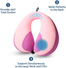 MOOB Toddler Neck Pillow for Carseat & Airplane, Traveling Gifts for Toddler & Children U-Shape Neck Pillows for Kids Light Pink by TinyTreasures Baby Boutique
