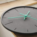 Stephanie Imports Modern Minimalist Dark Concrete Silent Wall Clock (Teal Hands) by CozyNest Decor