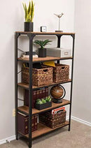 BIRDROCK HOME Woven Storage Shelf Organizer Baskets with Handles - Set of 3 - Abaca Wicker Basket - Pantry Living Room Office Bathroom Shelves Organization - Under Shelf Basket - Handwoven (Espresso) by CozyNest Decor