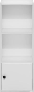Furinno Luder Shelf Bookcase with 1 Door Storage Cabinet, White by TinyTreasures Baby Boutique