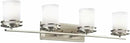 Kichler Hendrik 33.75" Vanity Light in Brushed Nickel, 4-Light Modern Bathroom Vanity with Satin Etched Cased Opal Glass, (33.5" W x 7.75" H), 5079NI by CozyNest Decor