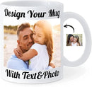 Custom Photo Coffee Mug with Your Picture and Text, Name - Personalized Gifts for Family, Girlfriend, Boyfriend, Best Friend, Birthday, Halloween, Christmas Gifts, Taza Personalizadas - 11oz White by TinyTreasures Baby Boutique