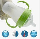 Baby Bottles (2 Pack) 8oz Nurture Nest Anti Colic Bottles with Easy to Hold Handles and Soothing Green Trim by TinyTreasures Baby Boutique