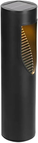 Techko Outdoor Solar Cylinder Bollard Path Lights, Modern Design, Waterproof IP65, Garden Lights for Landscape, Yard, Walkway, Pathway, Matte Black by GreenHaven Gardens
