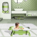 TPN Collapsible Baby Bathtub, Baby Bath Tub with Soft Cushion & Real-Time Thermometer, Baby Bathtub Infant to Toddler Tub (0-36 Months), Portable Newborn Travel Bath tub by TinyTreasures Baby Boutique