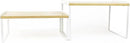 Mitus Shelf Organizer and Storage, Stackable Tiered Wood Cabinet Rack for Countertops, Desktops, Cabinets (Set of 2) 16" Wide Natural Oak and White by CozyNest Decor