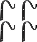 Mkono 4 Pack Iron Wall Hooks for Hanging Plant Lanterns, Plant Hanger Fence Metal Bracket for Bird Feeders, Wind Chimes, Mason Jar Sconces, Light Outdoor Indoor Rustic Home Decor, 3 Inch by GreenHaven Gardens
